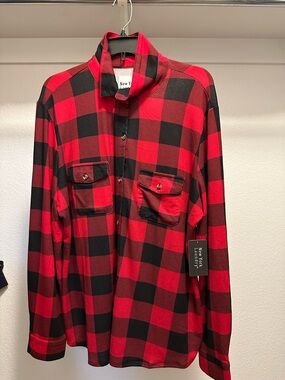New York Laundry Red & Black Buffalo Plaid Casual Button-Up Shirt